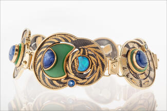 Boyd.gold blue green bracelet