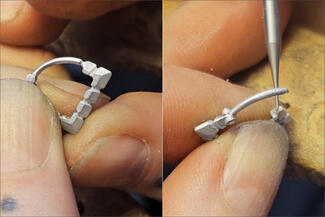Fentz.silver triangular clasp closed and drilled