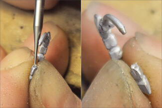 Fentz.silver triangular clasp with wire open and drilled