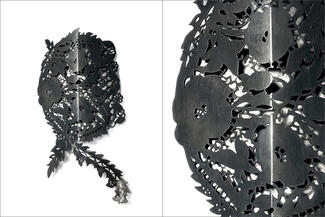 Wood.steel oval lace form