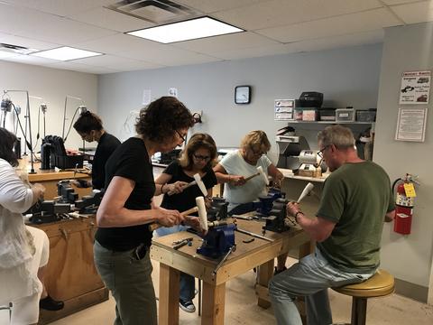 Students Hammering